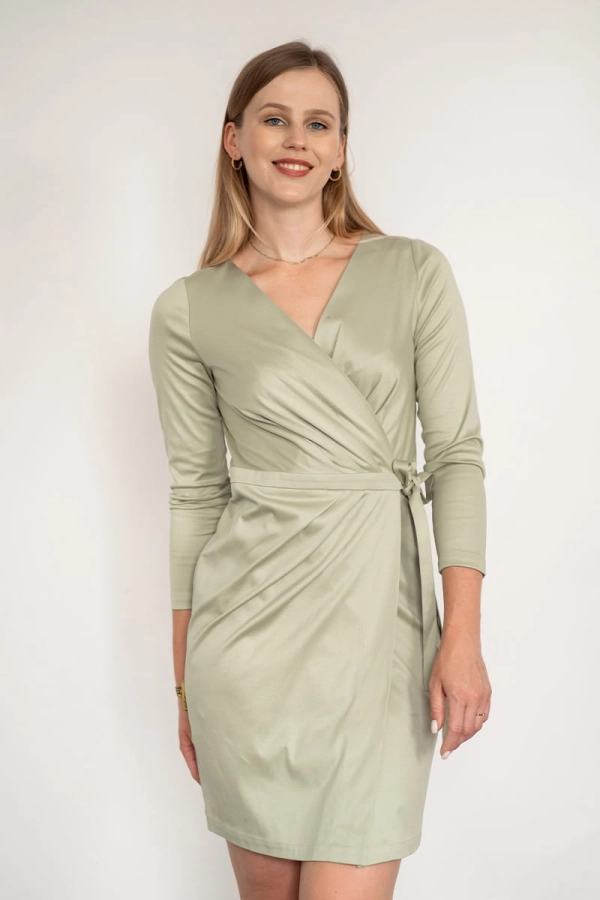 Sukienka Anne bawełniana, pistacjowa