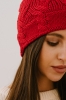 Czapka z warkoczem czerwona wełniana