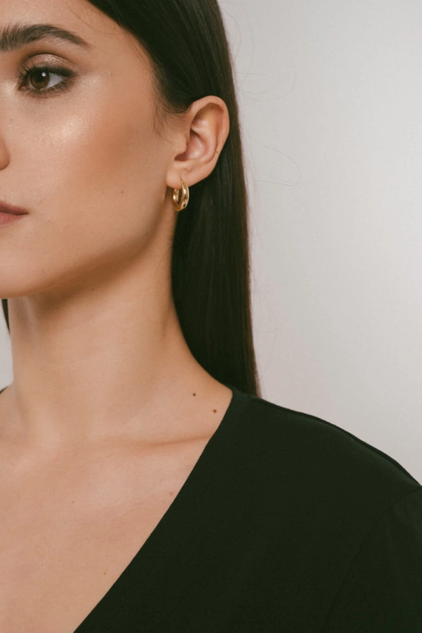 T-shirt Natural, V-neck bawełniany, czarny