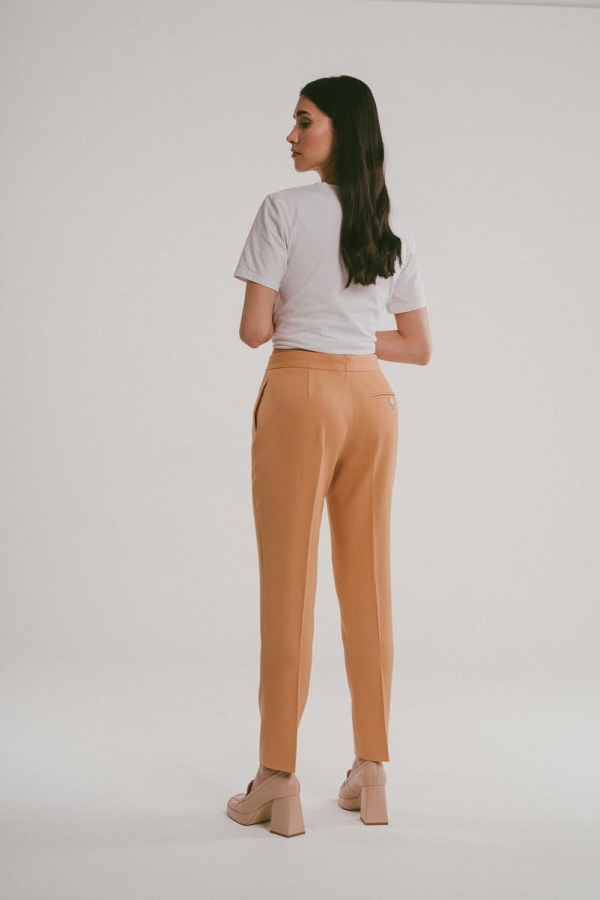 Spodnie wełniane Prime, brzoskwiniowe