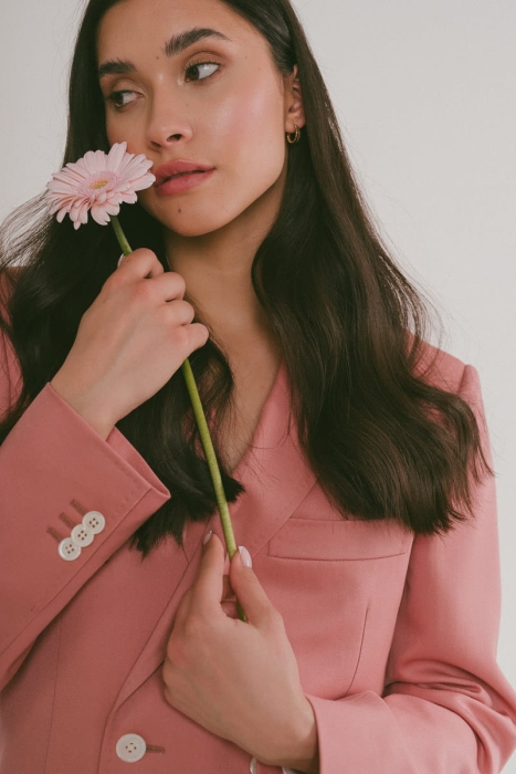 Marynarka wełniana Isla, różowa