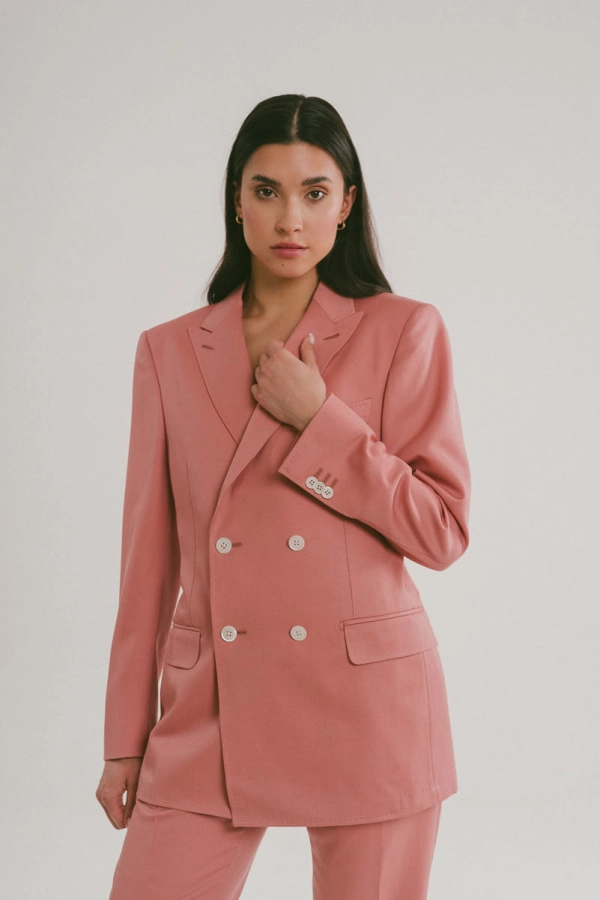 Marynarka wełniana Isla, różowa