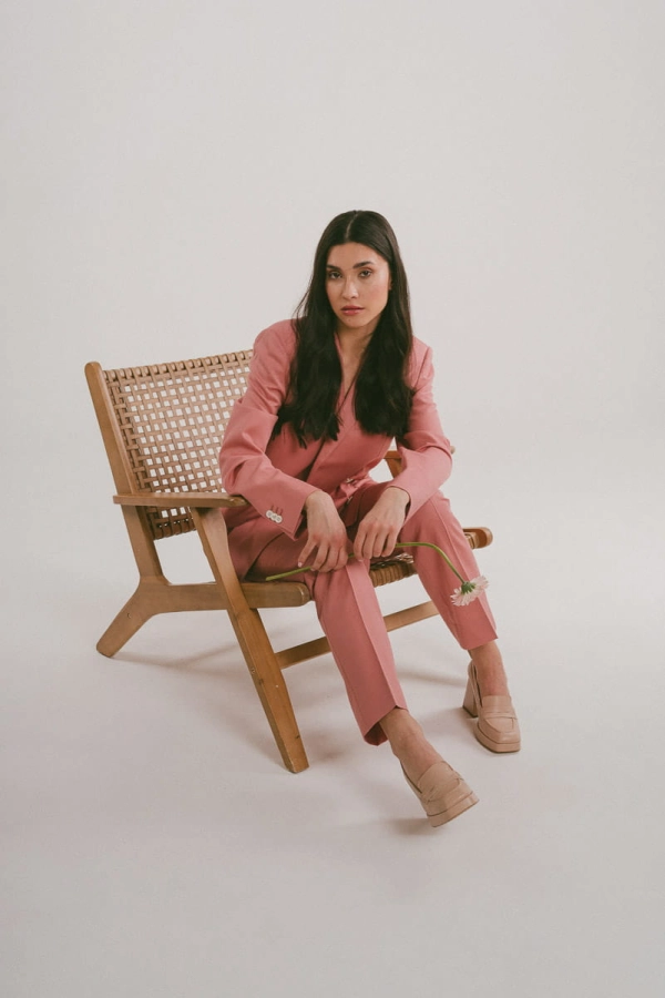 Marynarka wełniana Isla, różowa