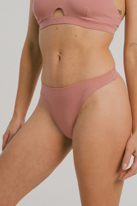 Stringi bawełniane Invisible, różowe