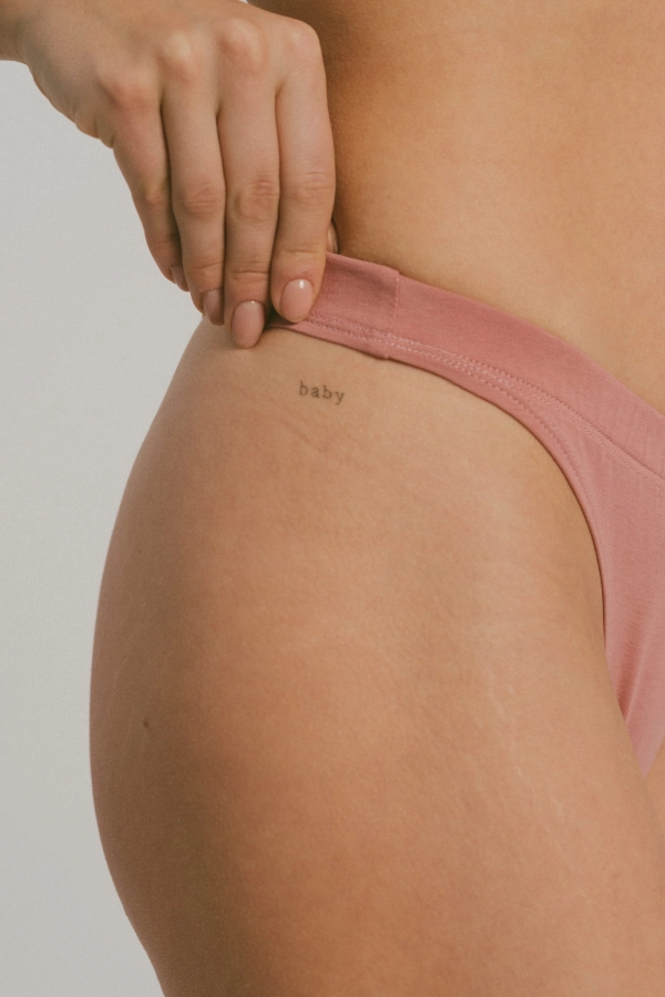 Stringi bawełniane Invisible, różowe