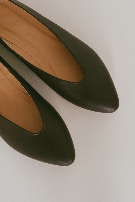 Baleriny Audrey skórzane, brązowe