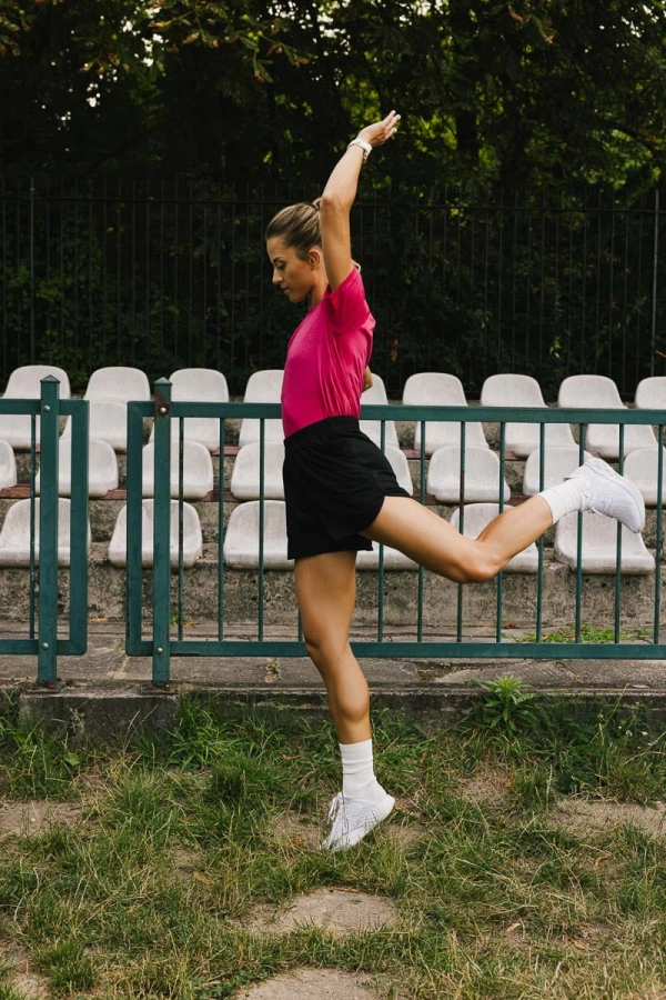 T-shirt Motion wełniany, różowy