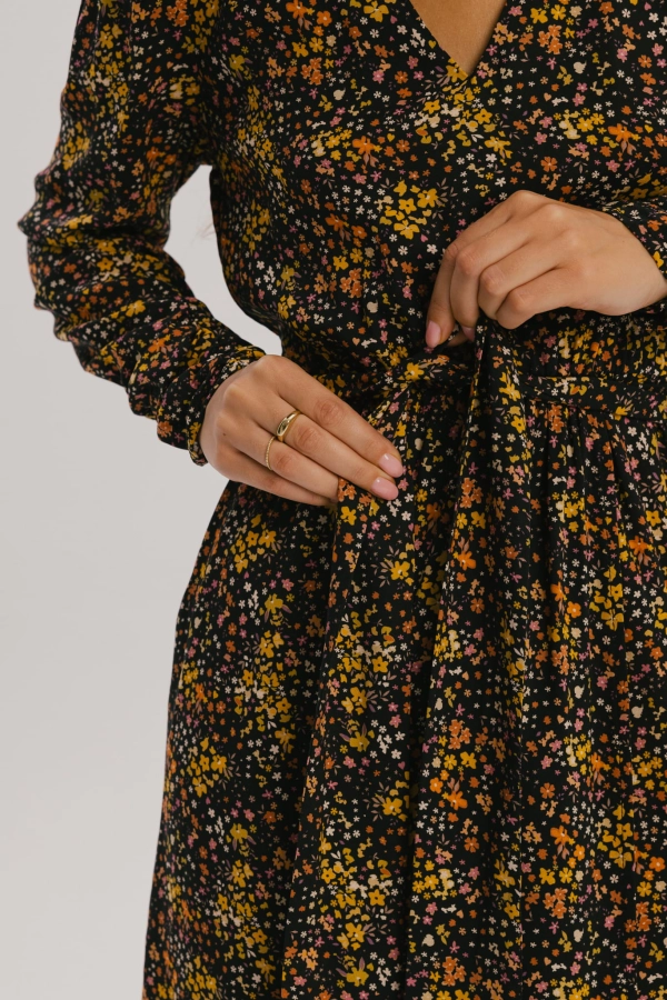 Sukienka Botanic, w żółte kwiaty