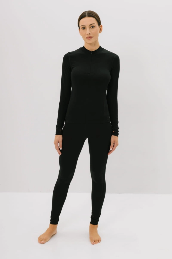 Longsleeve Traverse czarny wełniany