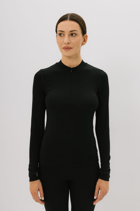 Longsleeve Traverse czarny wełniany