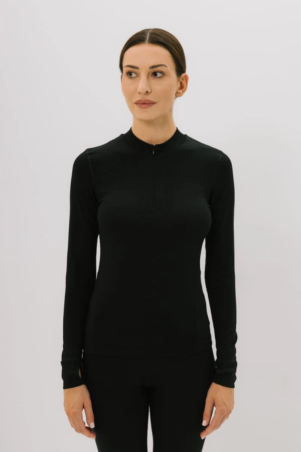Longsleeve Traverse czarny wełniany