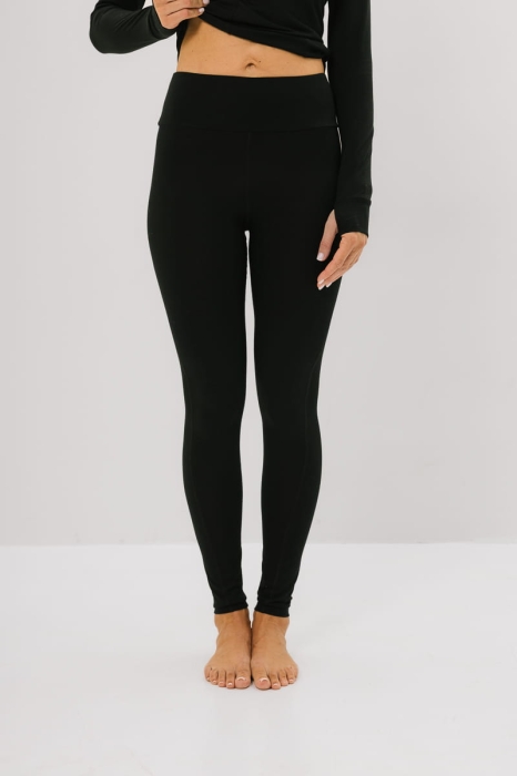 Legginsy Trail czarne wełniane