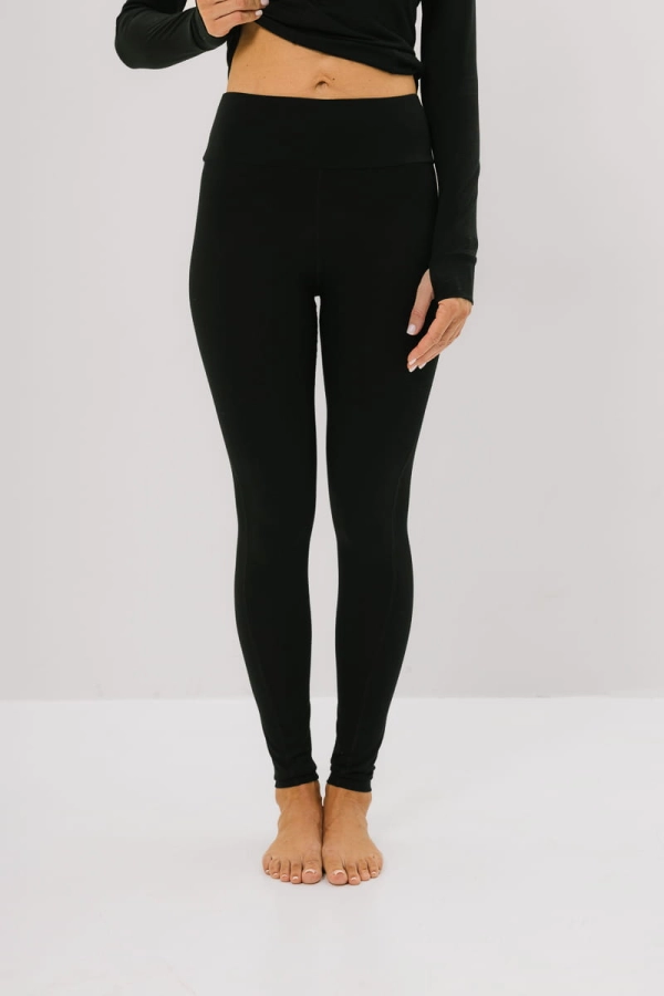 Legginsy Trail czarne wełniane