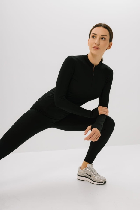 Longsleeve Traverse czarny wełniany