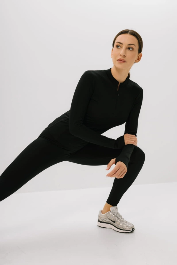 Longsleeve Traverse czarny wełniany