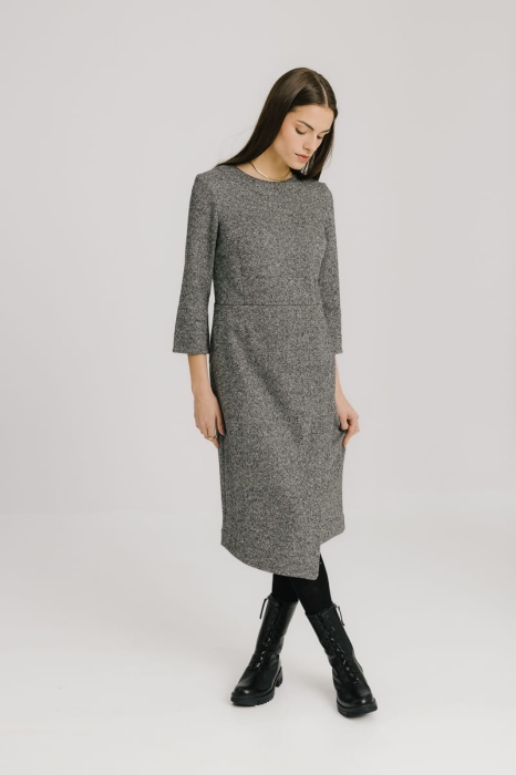 Sukienka wełniana Nerro, pieprz i sól