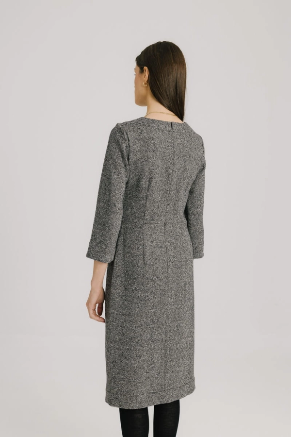 Sukienka wełniana Nerro, pieprz i sól