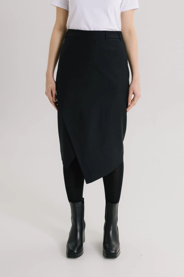 Spódnica wełniana midi Bliss, czarna