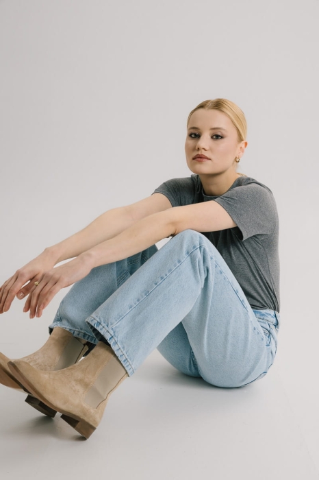 Sztyblety zamszowe Classic, beżowe