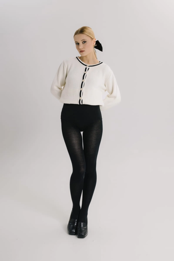 Rajstopy wełniane 220 DEN czarne – outfit