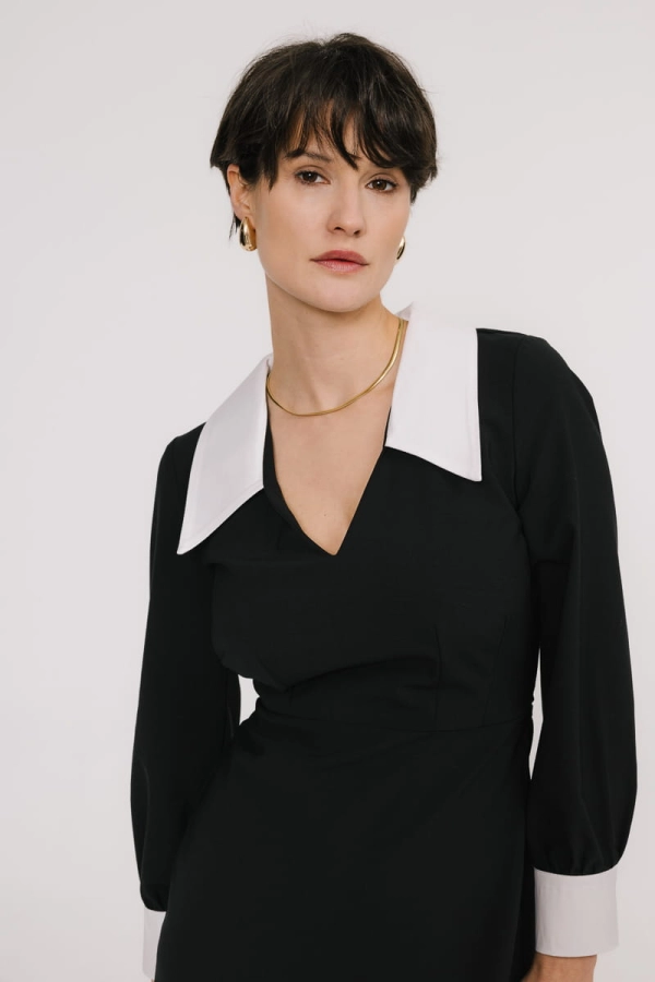 Sukienka Posh wełniana, czarna