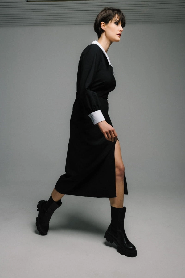 Sukienka Posh wełniana, czarna