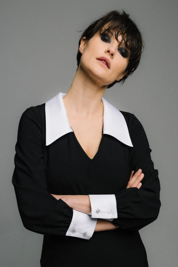 Sukienka Posh wełniana, czarna