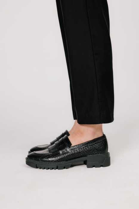 Loafersy Urban Chunkies skórzane, czarne