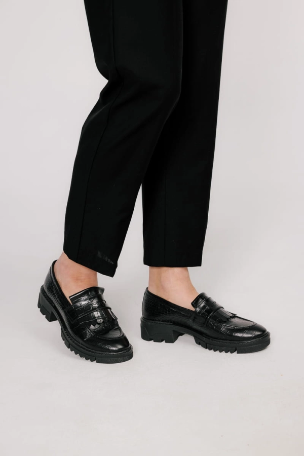 Loafersy Urban Chunkies skórzane, czarne