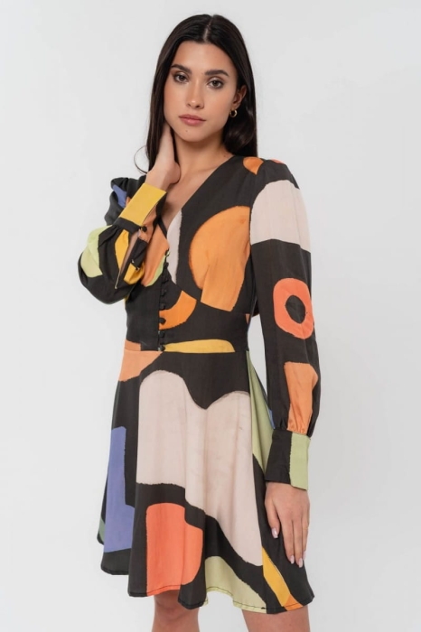 Sukienka Naomi z lyocellu, we wzory