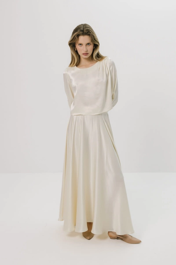 Bluzka Wave wiskozowa, kremowa