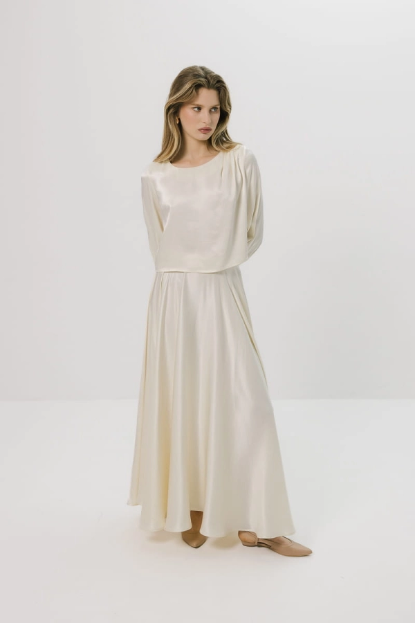 Bluzka Wave wiskozowa, kremowa