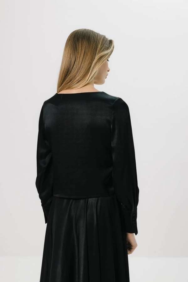 Bluzka Wave wiskozowa, czarna