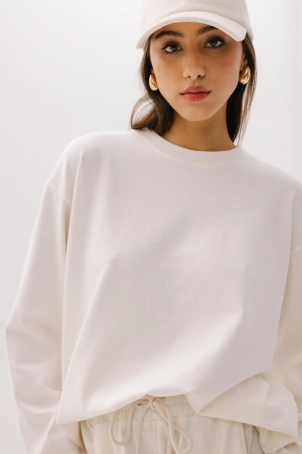 Bluza bawełniana Harmony, kremowa