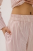 Spodnie bawełniane Positano, różowe w paski
