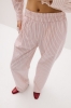 Spodnie bawełniane Positano, różowe w paski