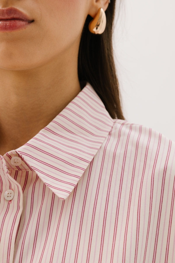 Koszula Vernazza bawełniana, różowa w paski