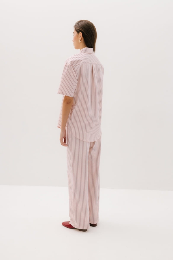 Koszula Vernazza bawełniana, różowa w paski