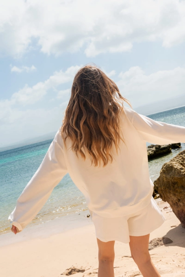 Bluza bawełniana Harmony, kremowa