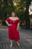 Sukienka Ania Sudoł x Monika Kamińska lniana, czerwona