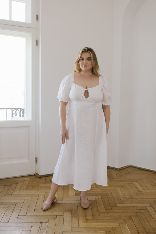 Sukienka Liberty lniana, biała