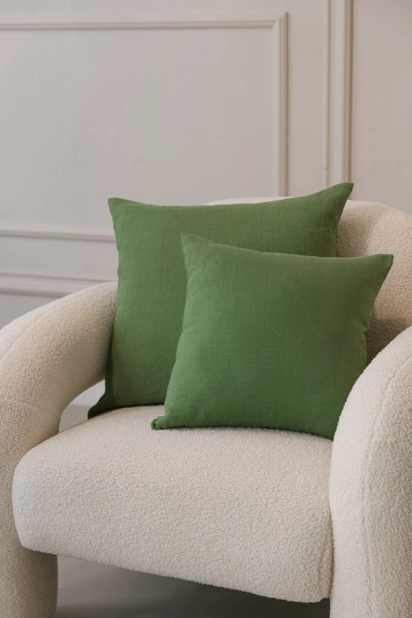 Poszewka duża Dreamy lniana, zielona