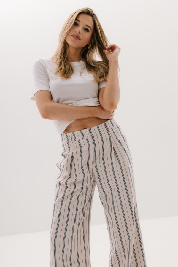 Spodnie Stripe bawełniane, w paski