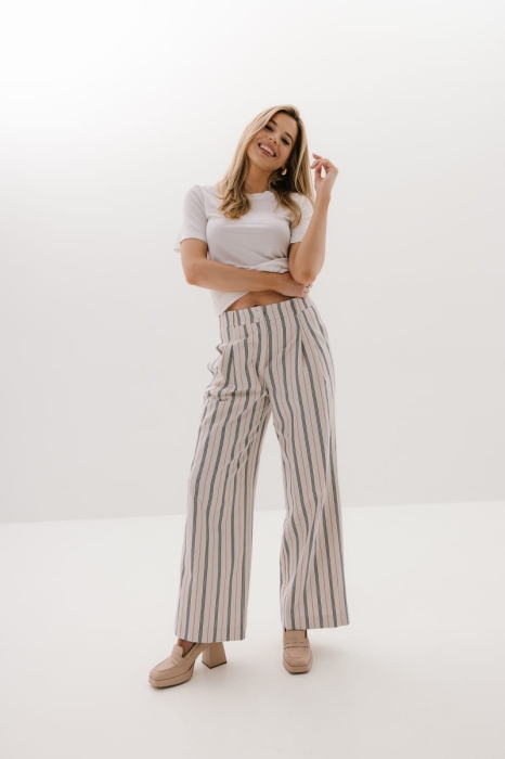 Spodnie Stripe bawełniane, w paski