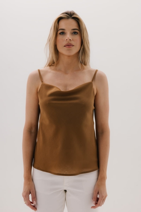 Top Como wełniano-kaszmirowy, beżowy