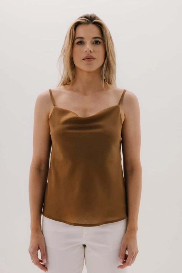 Top Como wełniano-kaszmirowy, beżowy