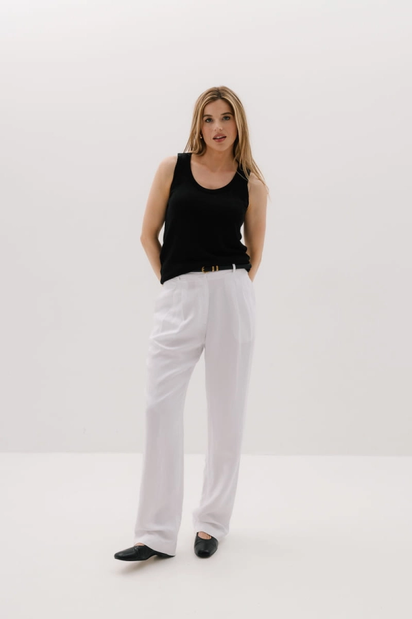 Spodnie Cannes wiskozowe, białe