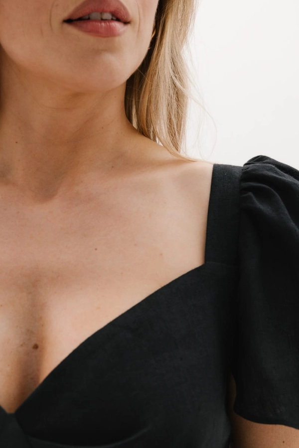 Sukienka Violet lniana, czarna