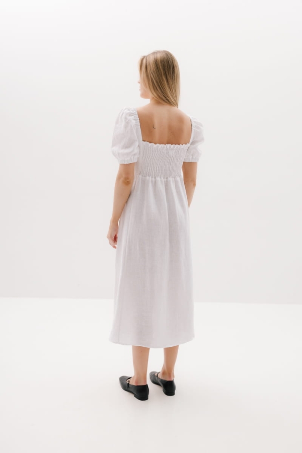 Sukienka Liberty lniana, biała