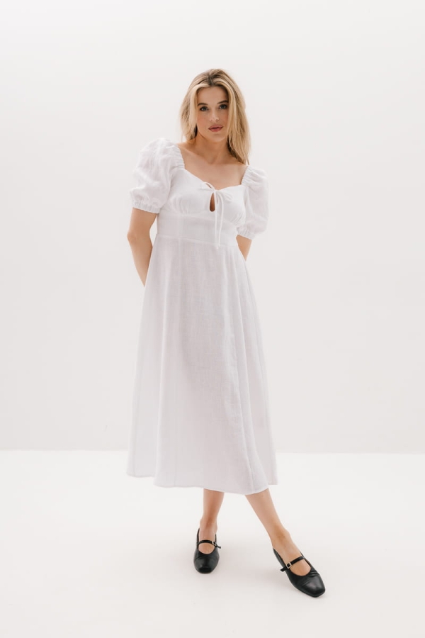 Sukienka Liberty lniana, biała